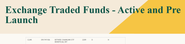 Cotation des ETF Bitwise.