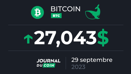 Bitcoin le 29 septembre – Le BTC est de retour à 27 000 dollars